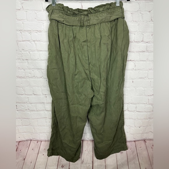 Torrid Pull On Wide Leg Tencel High Rise Paperbag Waist Pant Green Sz 12 GUC - Picture 6 of 6